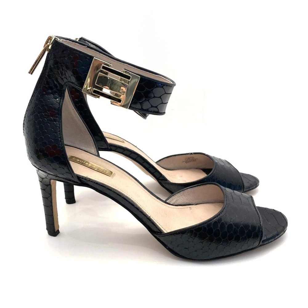 Louise‎ et Cie Gordon High Heel Black Patent Python Print Leather Womens 10